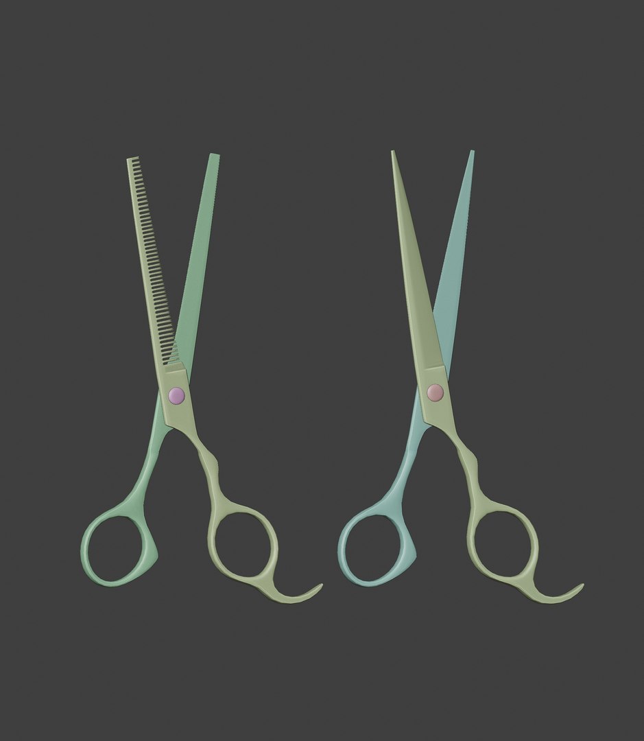Barber Scissors And Thinning Hair Scissors Model - TurboSquid 1764108
