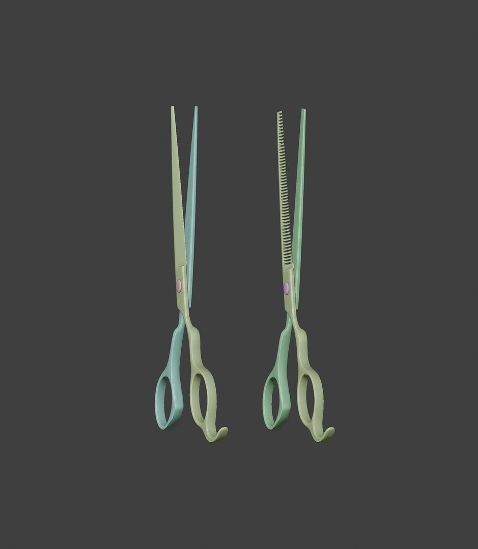 Barber Scissors And Thinning Hair Scissors Model - TurboSquid 1764108