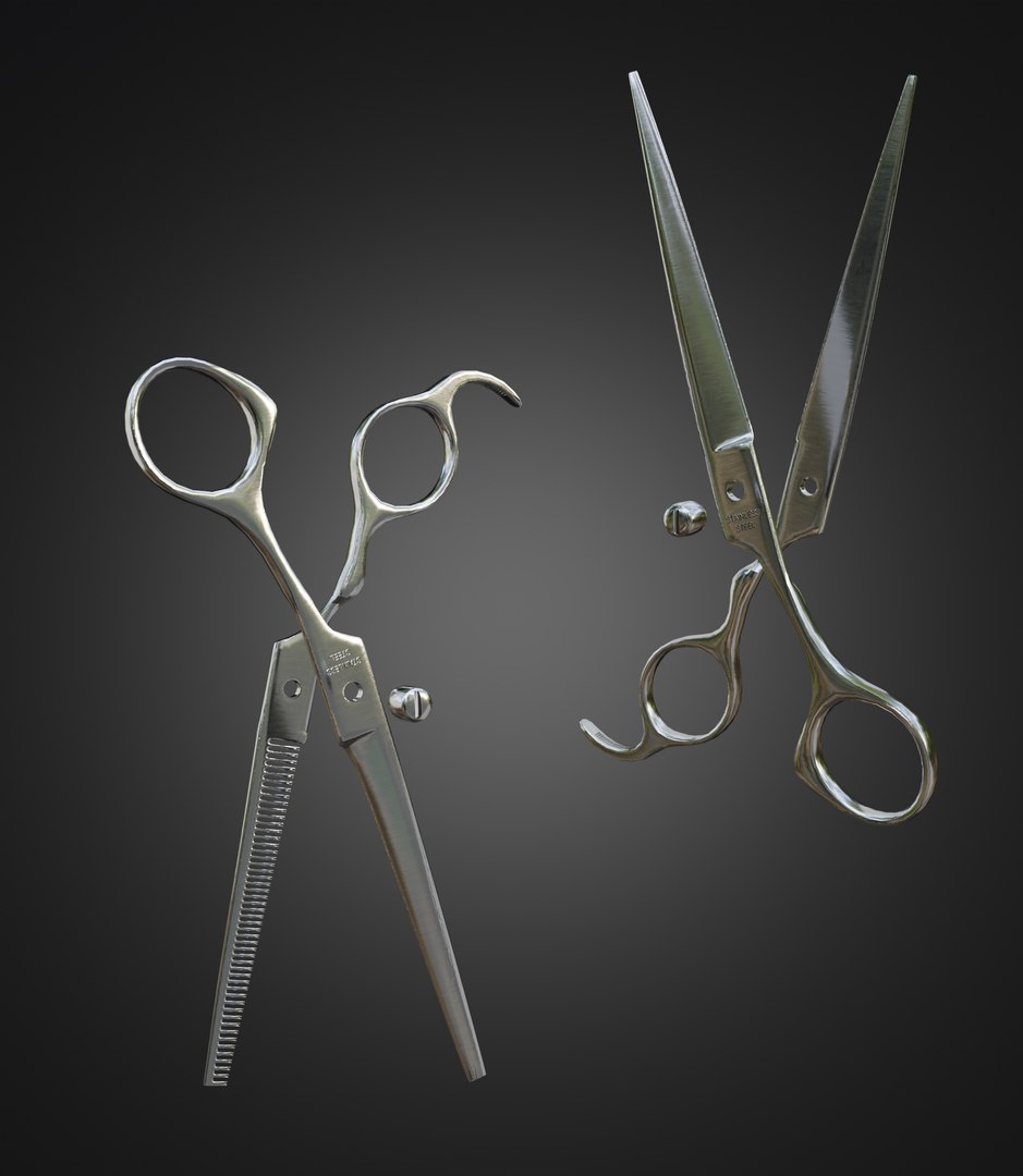 Barber Scissors And Thinning Hair Scissors Model - TurboSquid 1764108