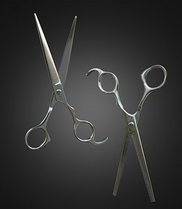 Barber scissors and thinning hair scissors model