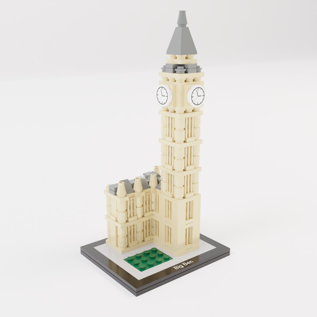 Lego Architecture - Big Ben 3D model https://p.turbosquid.com/ts-thumb/YQ/nmNIDA/XE/render3/png/1645659101/1920x1080/fit_q87/a002d6b7b7350ef6aa55345567775ccdb0cd976d/render3.jpg