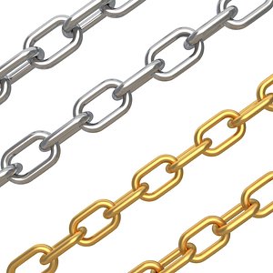 3D Chain Silver And Gold