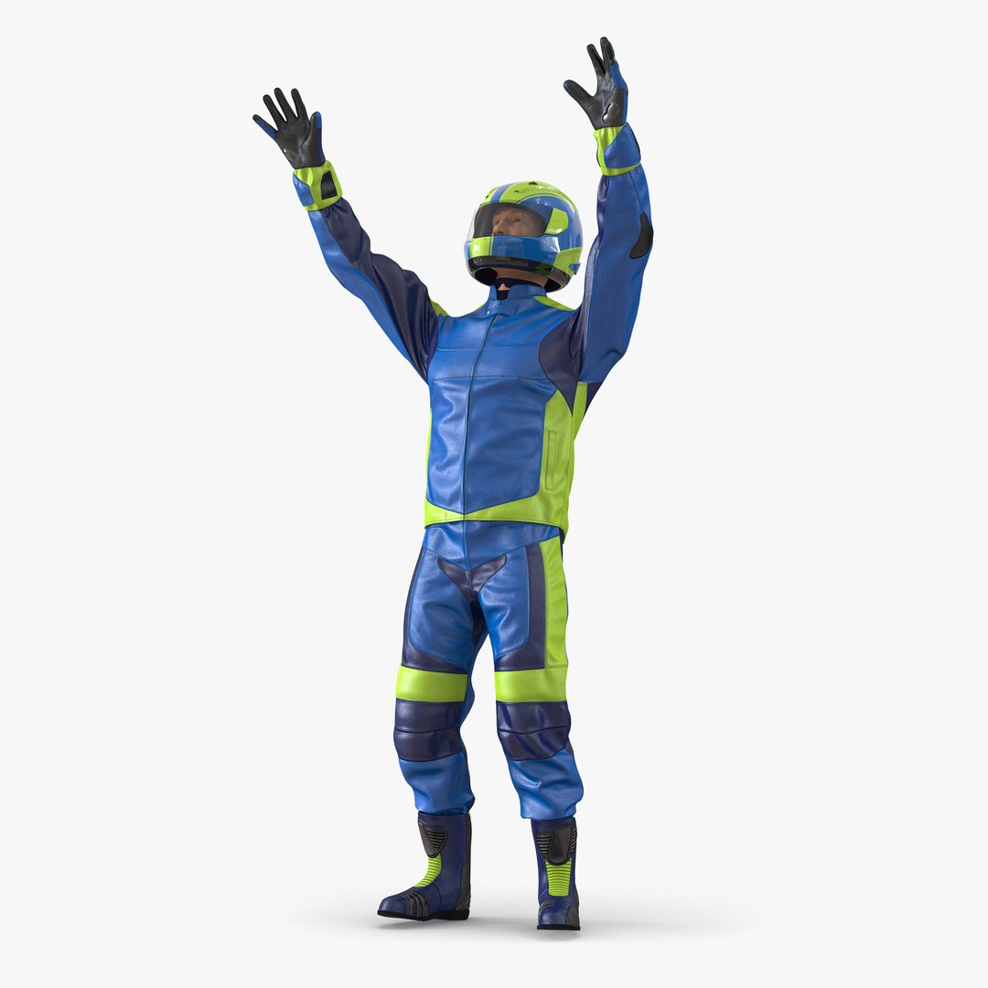Motorcycle Rider Generic Rigged 3D model preview
