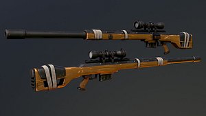 Warfare Magnum British Stylized Sniper Gun 3D