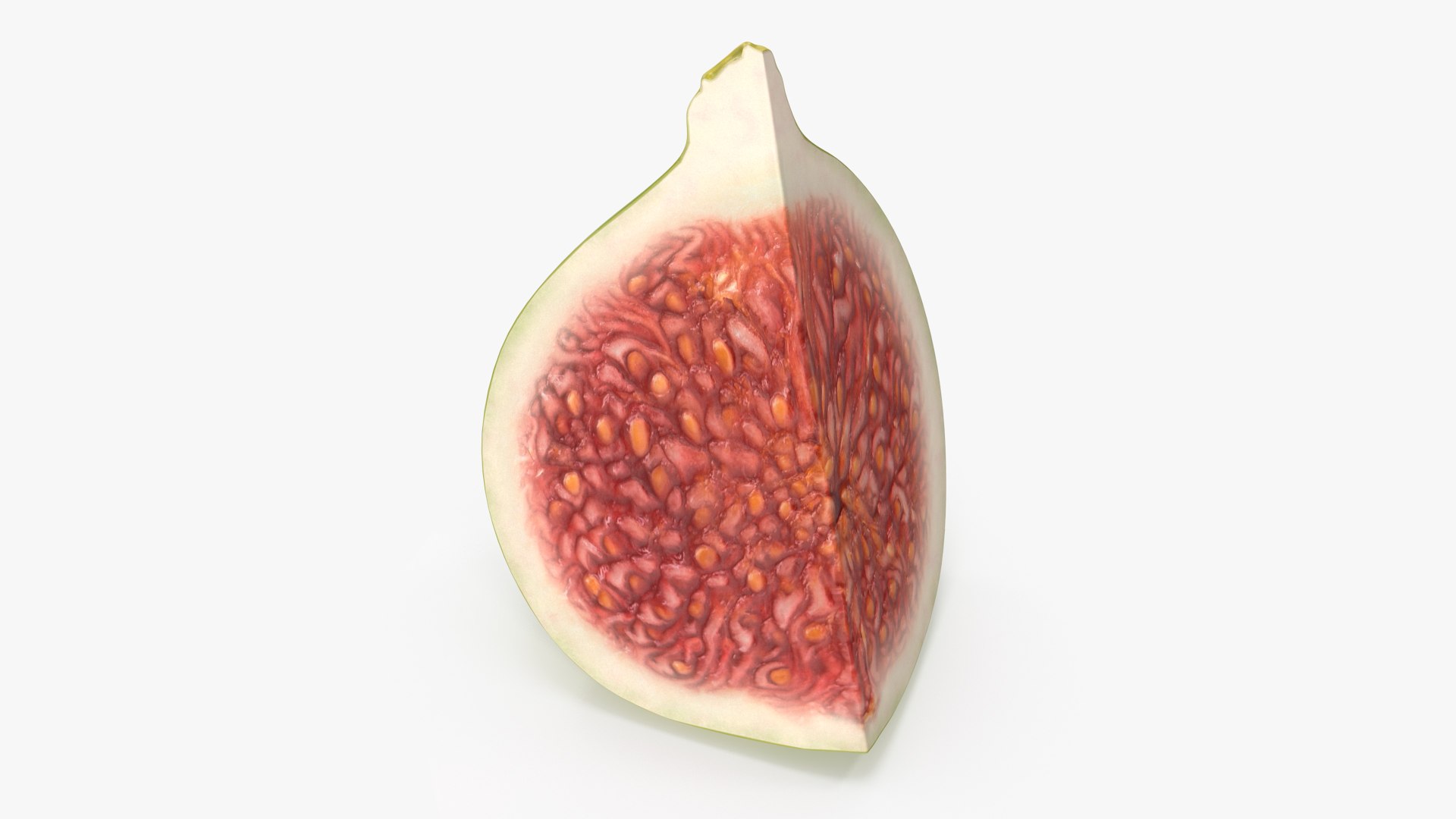 Green Fig Fruit Quarter Model TurboSquid 2054540