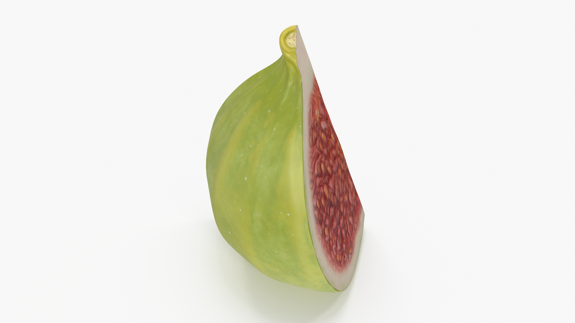Green Fig Fruit Quarter Model TurboSquid 2054540