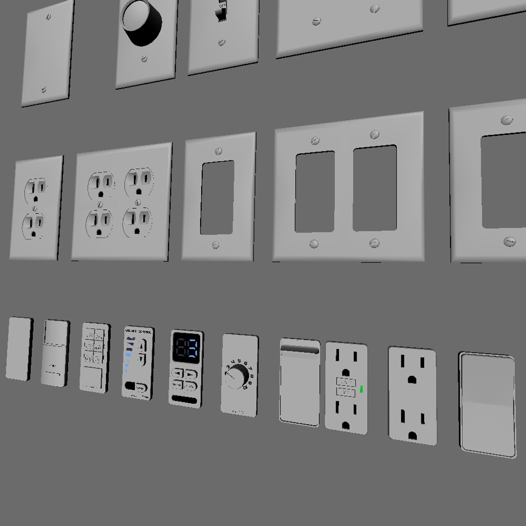 3d model wall decorations toggle switch