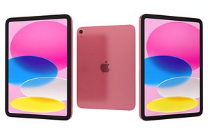 Apple iPad 2025 Pink Low Poly 3D