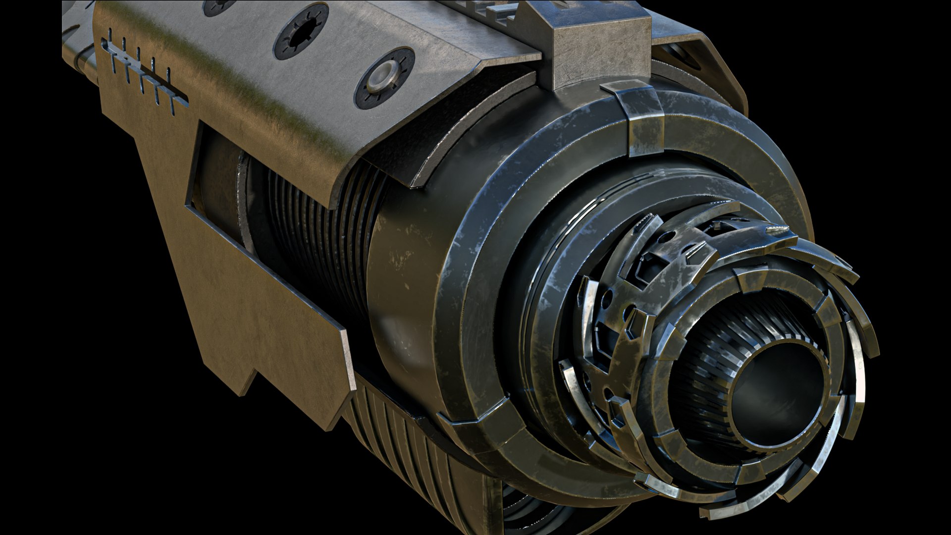 3D cannon arm model TurboSquid 2021793