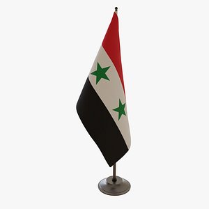 3D Table Flag Syria model