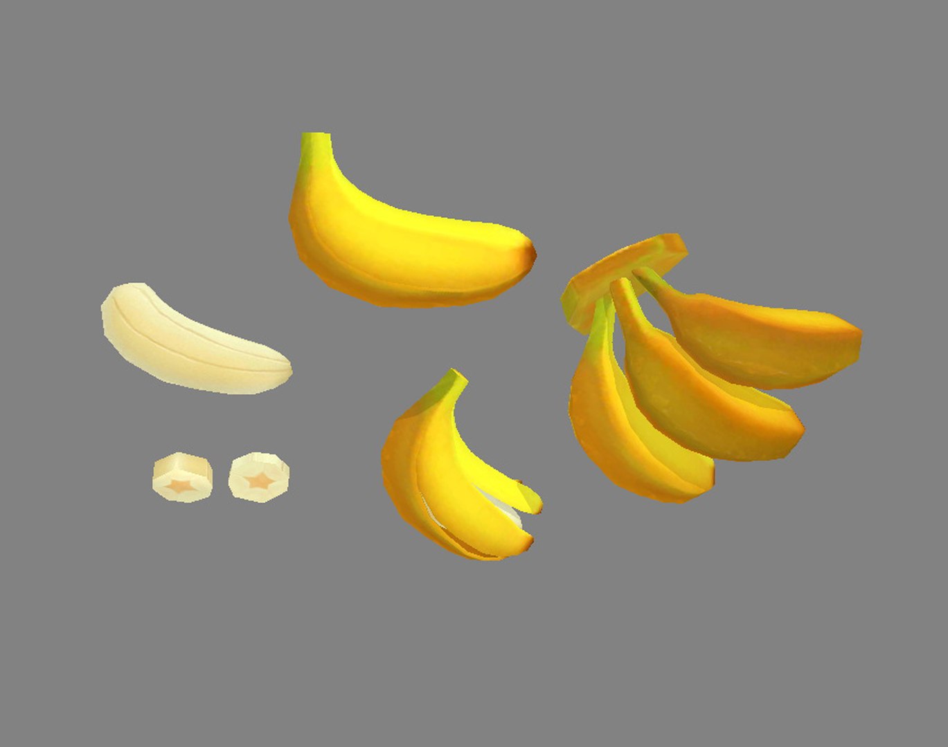 cartoon banana peel - tilt Low-poly 3D Model