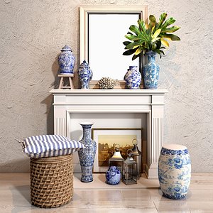 The blues Vase decor collections set 03
