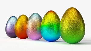 3D glittering easter egg gradient model