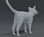 Modelo 3D de malla de base de gato de dibujos animados