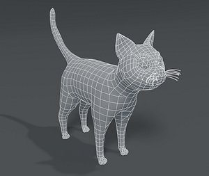 cartoon cat base mesh 3D model