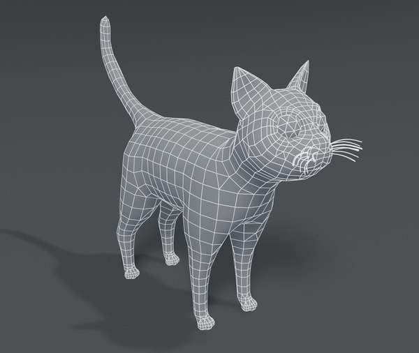 Cartoon cat base mesh 3D model - TurboSquid 1543032