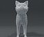 Modelo 3D de malla de base de gato de dibujos animados