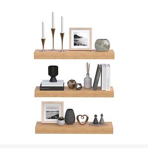 3D model Wall Shelves with Decoration -COLLECTION