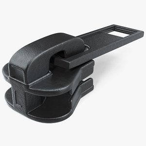 Zipper Slider Black 3D