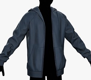 Blue Open Hoodie Style 1 3D model