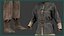Traje feminino de guerreira medieval com textura e material elegante.