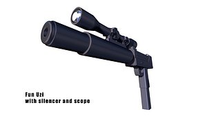 Fun Uzi with silencer and scope model