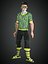Realistisches manipuliertes Sci-Fi-Man-K-Charakter-3D-Modell