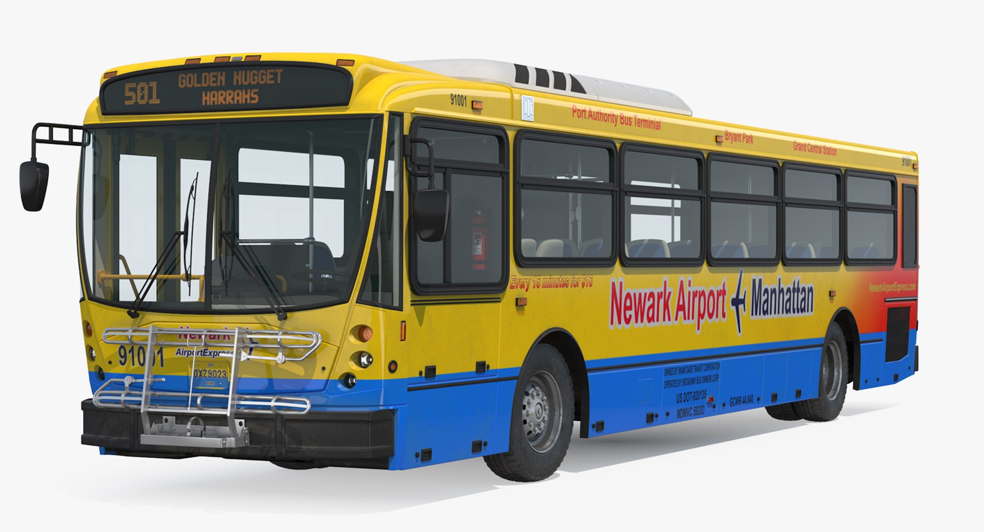 Bus Nabi Model 416 NYC Airport Express 3D model preview