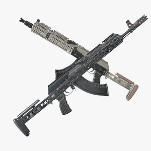 3D PBR gameready AK-103 and AK-104 with Zenitco parts model
