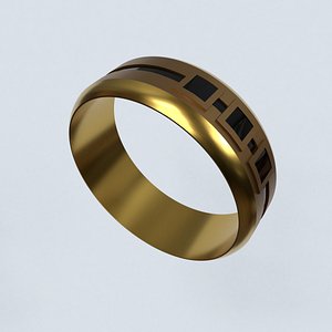 3D gold ring model