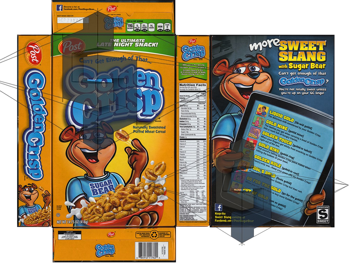 3d golden crisp cereal box model