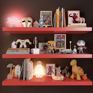 Boy's room set of toys