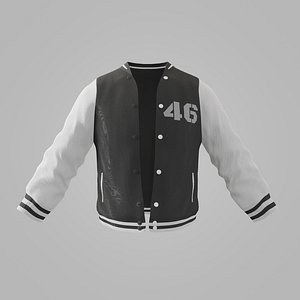 Male Jacket 01 Black And White 3D model