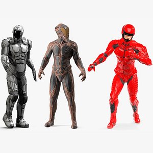 Futuristic Armored Soldiers Rigged for Maya Collection