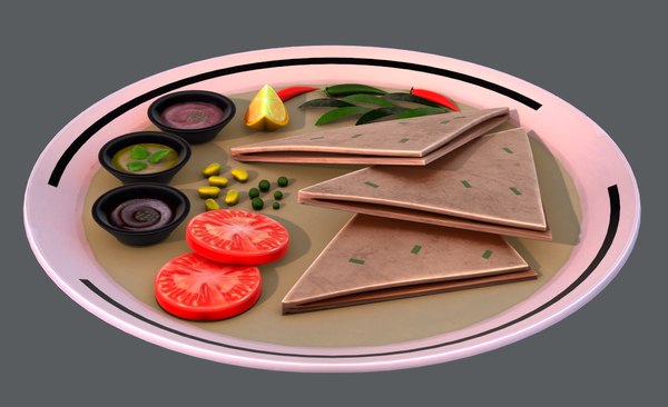 3D naan bread 01 food model