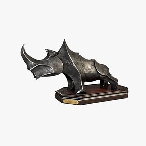 3d rhinoceros rhino statue model