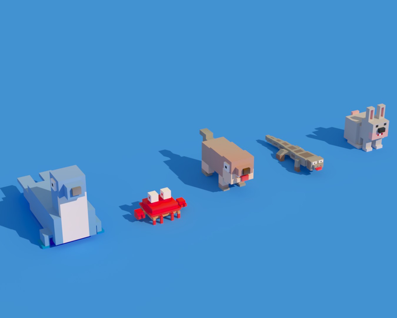 3D animals seal crab rabbit model - TurboSquid 1301638