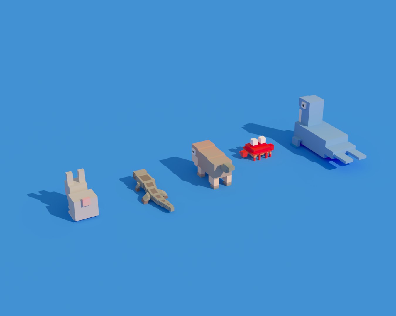 3D animals seal crab rabbit model - TurboSquid 1301638