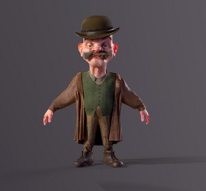 Cartoon character Mustachioed man