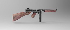 thompson gun 3d obj