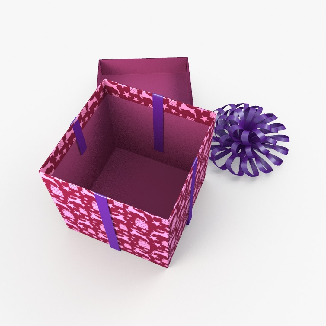 3d Christmas Gift Present Box Model