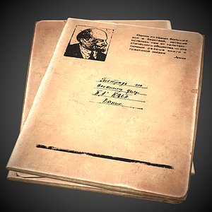 3D soviet notebook old pbr model