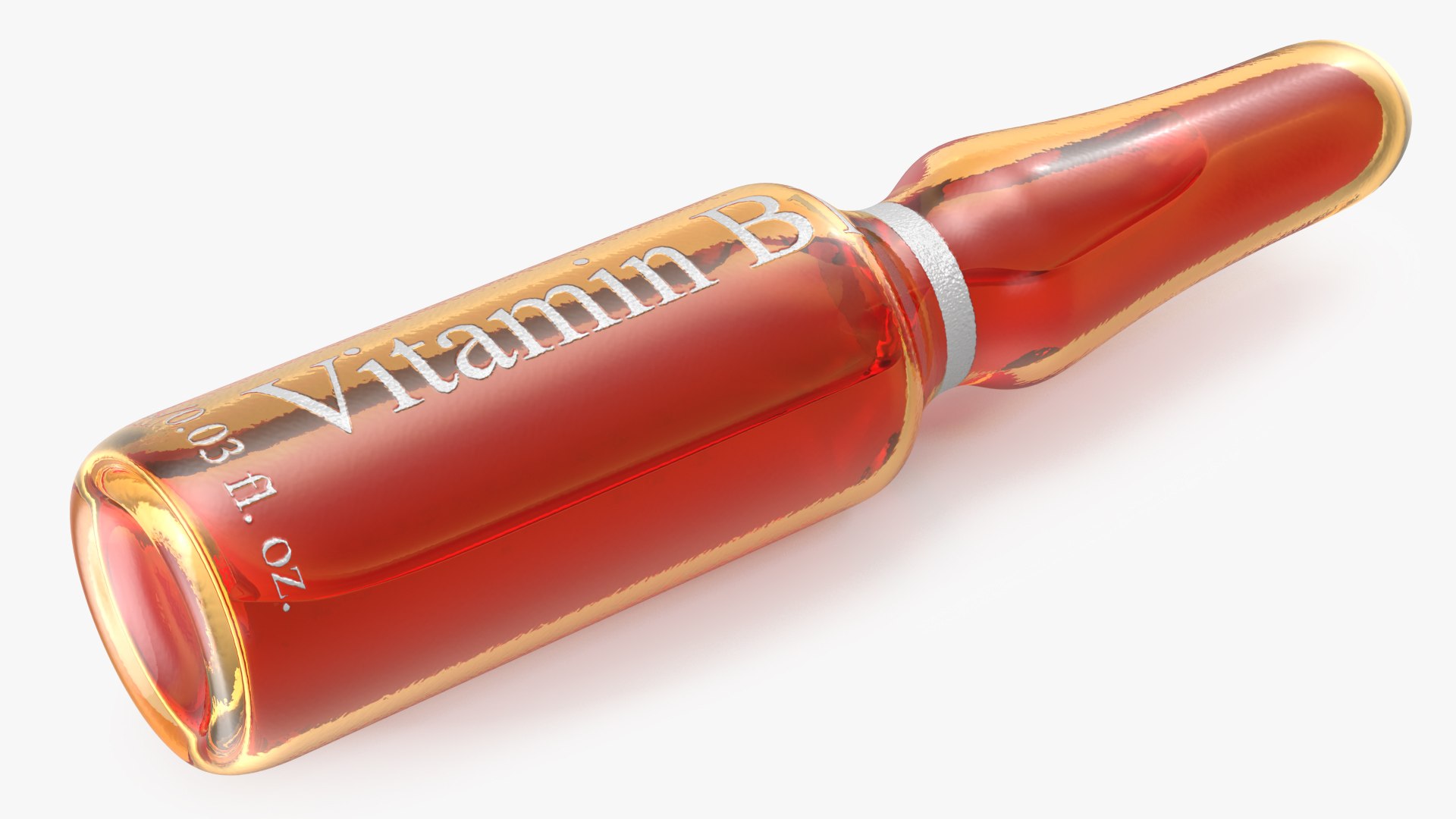Thiamine B1 1ml Amber Ampoule 3D model preview