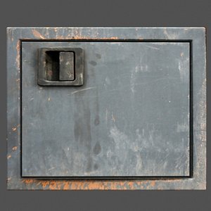 weathered door metal hatch 3d c4d