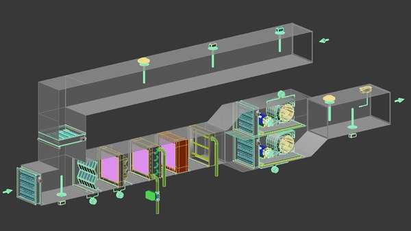 공기조화기 AHU 3D 모델 - TurboSquid 2077481