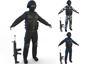 3D swat soldier 4k model