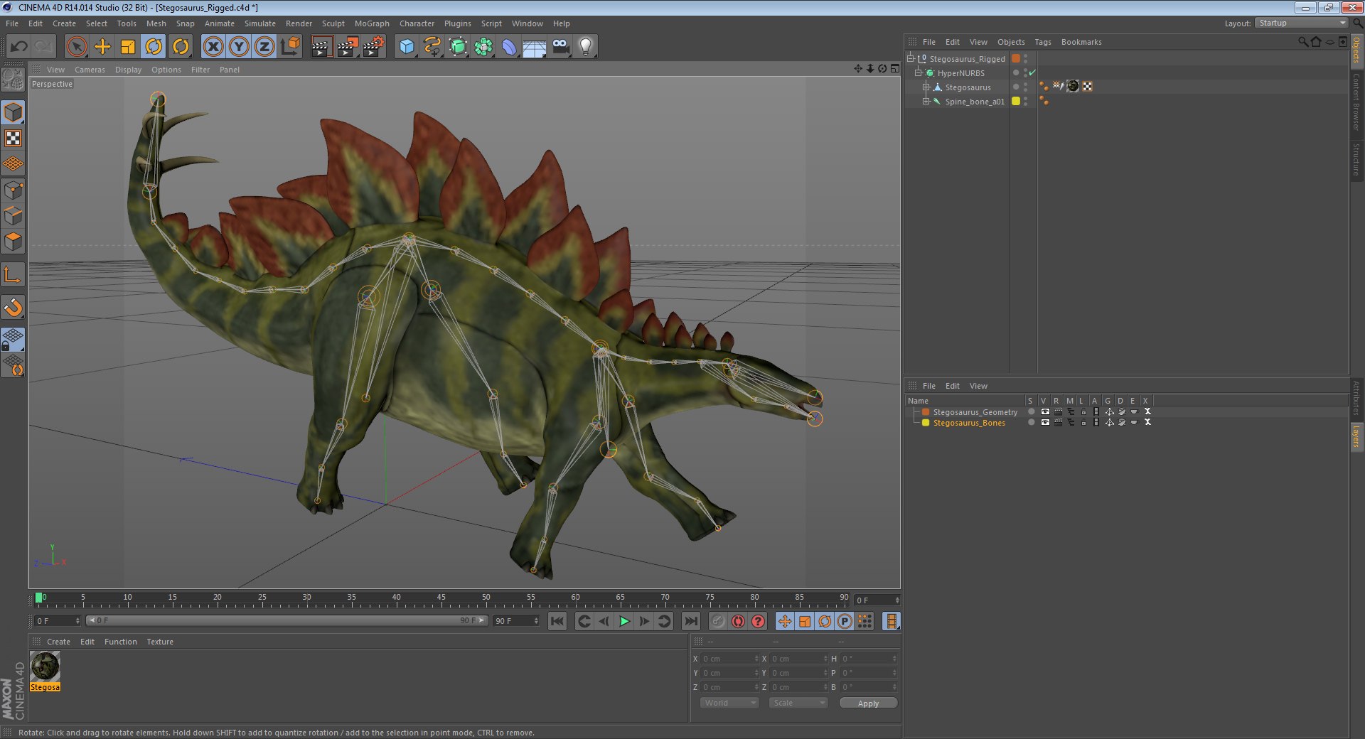 stegosaurus rigged 3d model