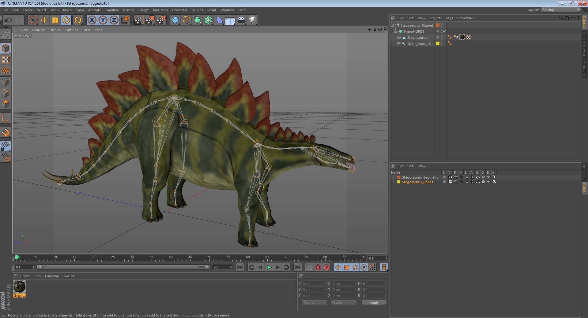stegosaurus rigged 3d model