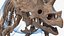 Fossile di scheletro di triceratopo con pelle trasparente truccata