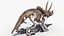 Fossile di scheletro di triceratopo con pelle trasparente truccata